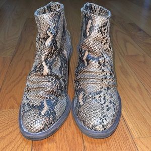 Blowfish snakeskin booties, size 9